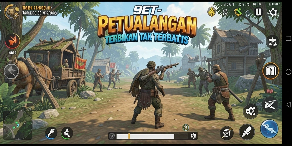 Screenshot gameplay 9ET menampilkan petualangan di dunia terbuka yang menakjubkan.