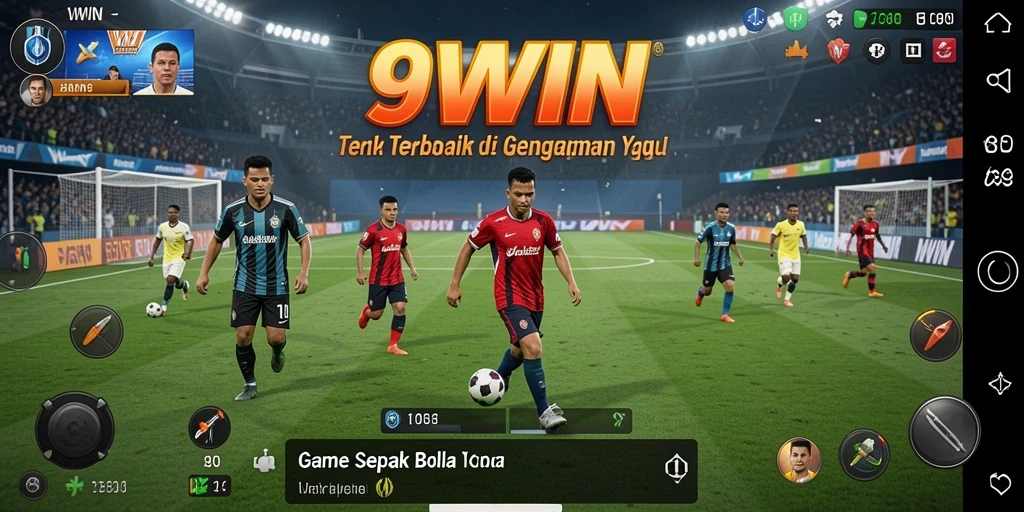 Tampilan gameplay 9WIN dengan aksi sepak bola yang mendebarkan.