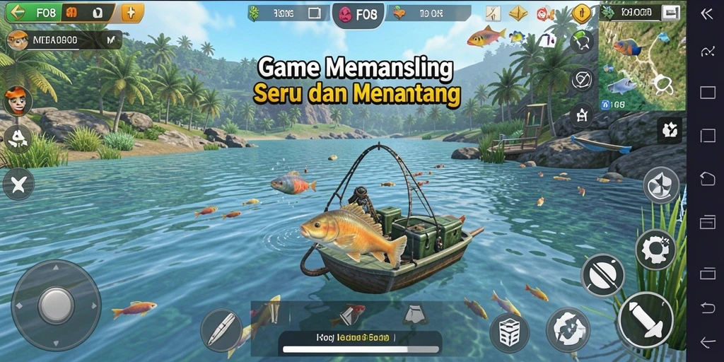 Gameplay menangkap ikan yang seru dan menantang.