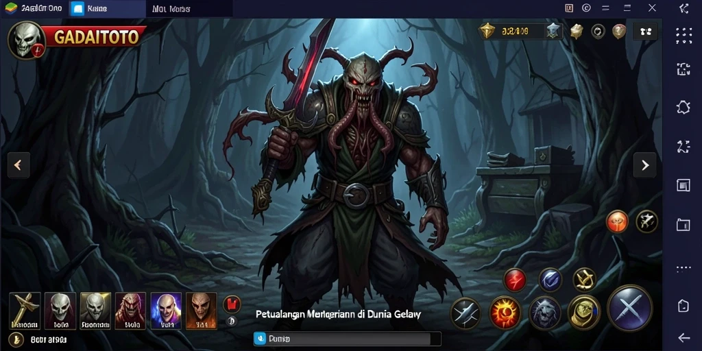Screenshot GADAITOTO menampilkan momen gameplay yang menyeramkan.