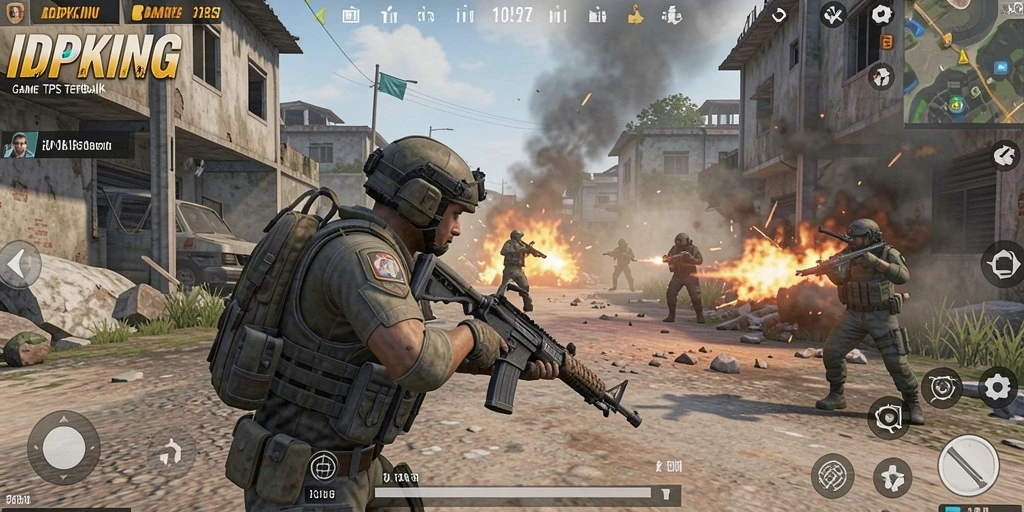 Screenshot menampilkan aksi seru gameplay TPS di IDPKING.