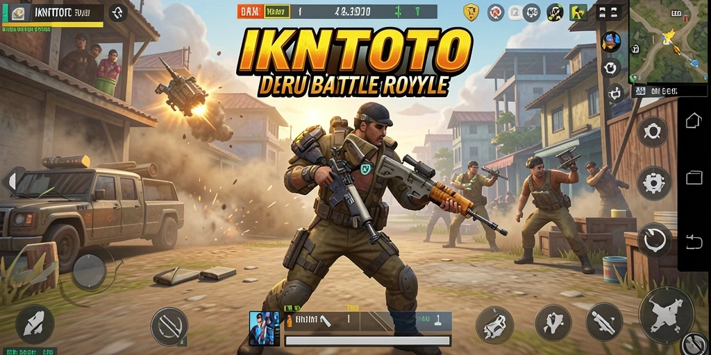Screenshot gameplay IKNTOTO menunjukkan aksi seru dalam pertarungan Battle Royale.