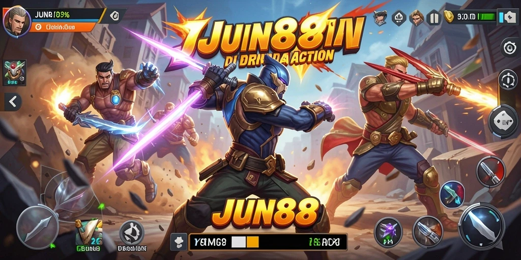 Gameplay menegangkan di arena pertempuran JUN88.