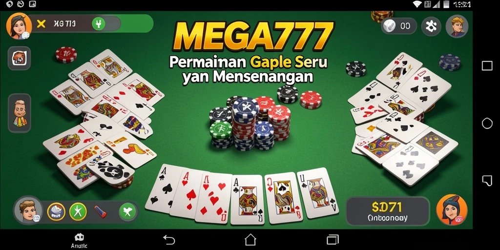 Tampilan gameplay Gaple yang menarik dan interaktif di MEGA777.