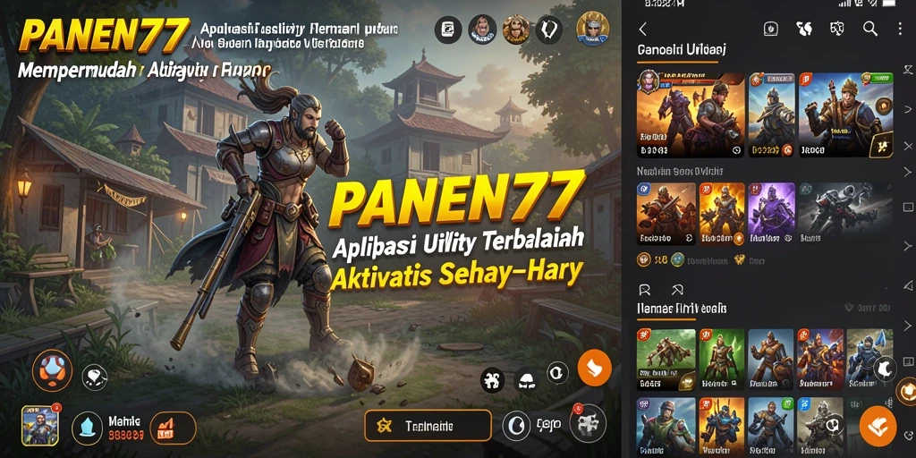Tampilan antarmuka utama aplikasi PANEN77 yang memudahkan navigasi.