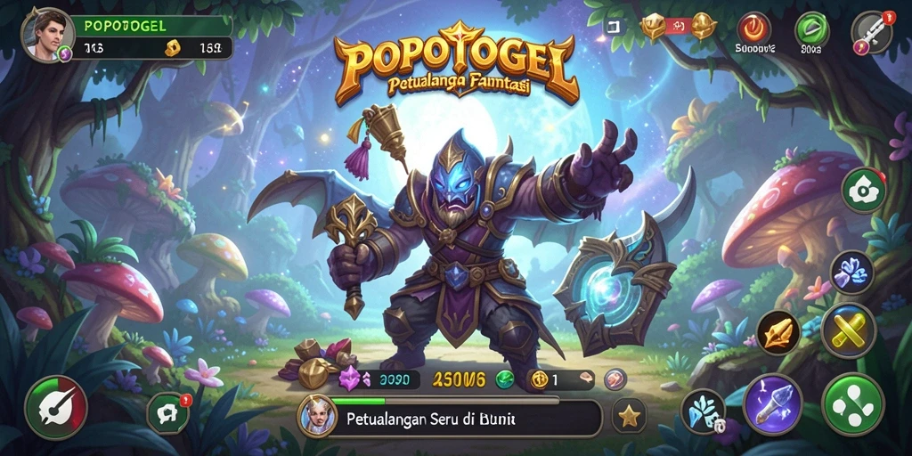 Screenshot gameplay <strong>POPOTOGEL</strong> menampilkan petualangan seru dengan karakter yang berani.