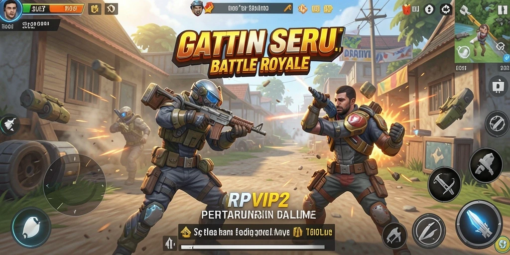 Tampilan gameplay seru dalam RPVIP2 yang penuh aksi Battle Royale.