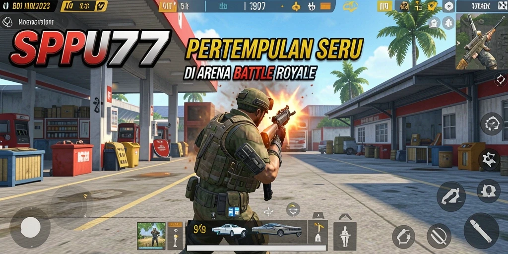 Gameplay seru SPBU77 di arena Battle Royale.