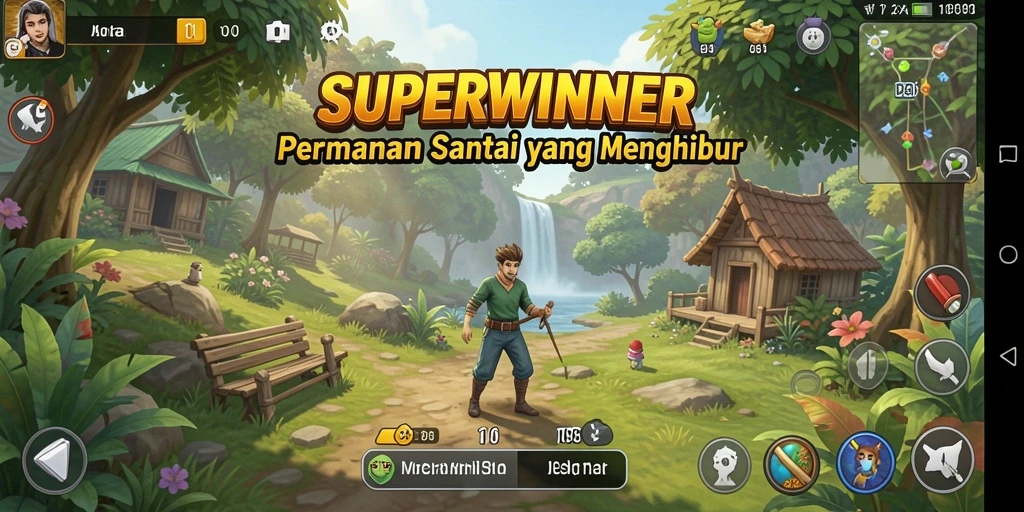 Tampilan gameplay <strong>SUPERWINNER</strong> yang penuh warna dan menarik.