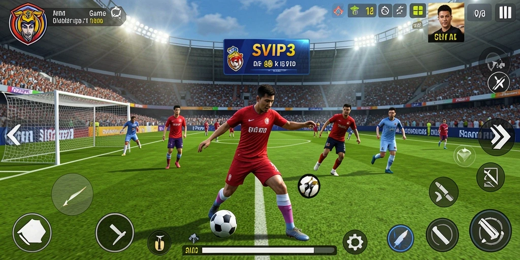 Tampilan gameplay seru dalam SVIP3 dengan aksi olahraga nyata.