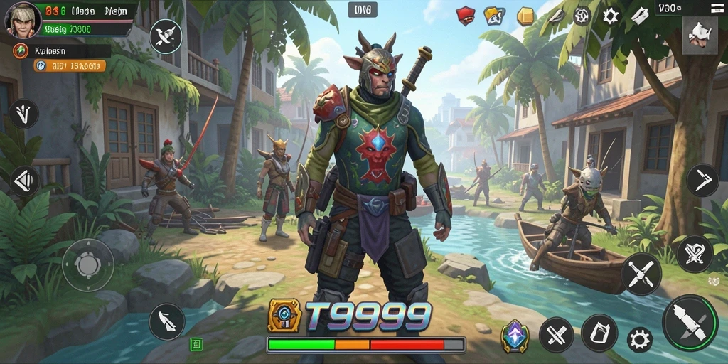 Gameplay T9999 menunjukkan karakter dalam dunia virtual yang dinamis.