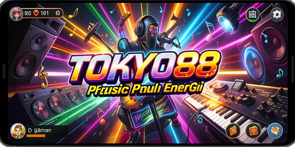 Tampilan gameplay <strong>TOKYO88</strong> yang mengasyikkan dengan berbagai lagu dan tantangan.