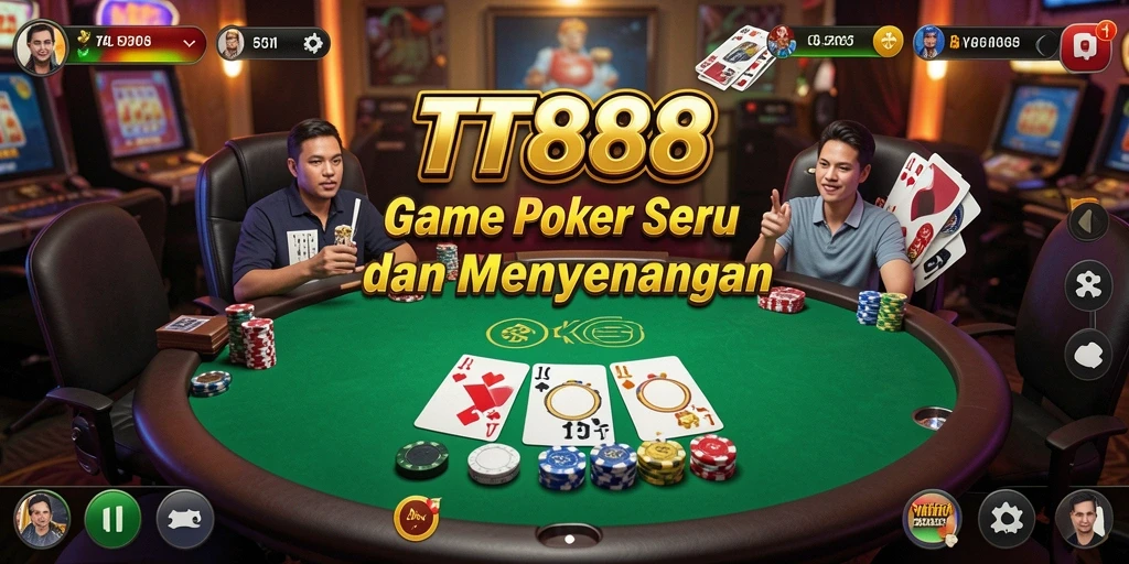 Screenshot gameplay TTT888 yang menampilkan aksi Poker mendebarkan.