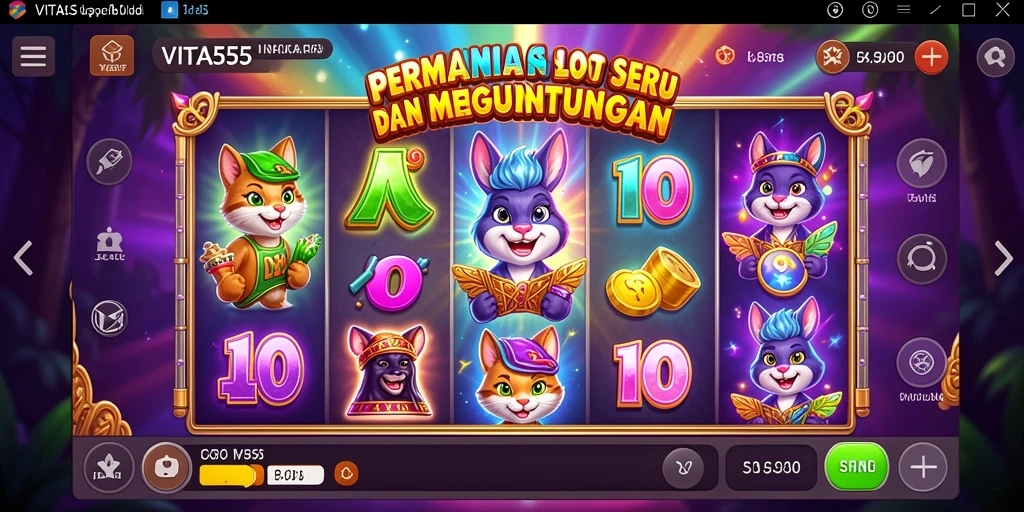Screenshot VITA555 memperlihatkan gameplay slot yang menarik dan mendebarkan.