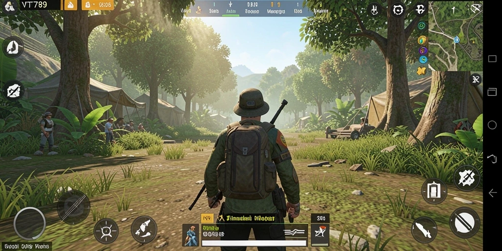 Screenshot gameplay VT789 yang menampilkan interaksi karakter dalam simulasi.