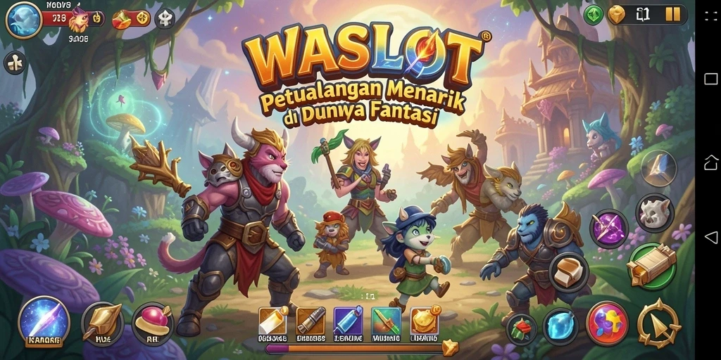 Tampilan gameplay <strong>WASLOT</strong> dengan karakter yang beraksi.