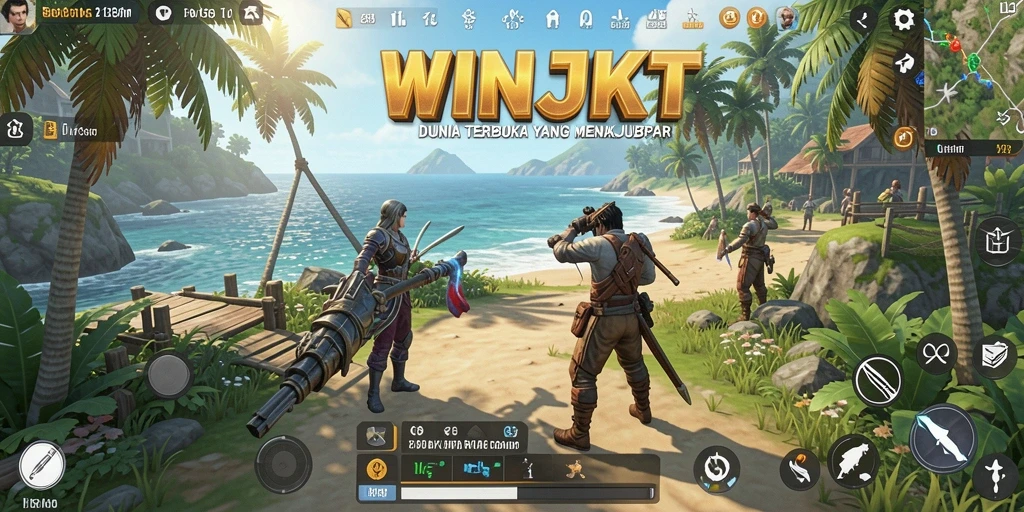 Gameplay WINJKT menampilkan dunia terbuka yang menakjubkan dan penuh petualangan.